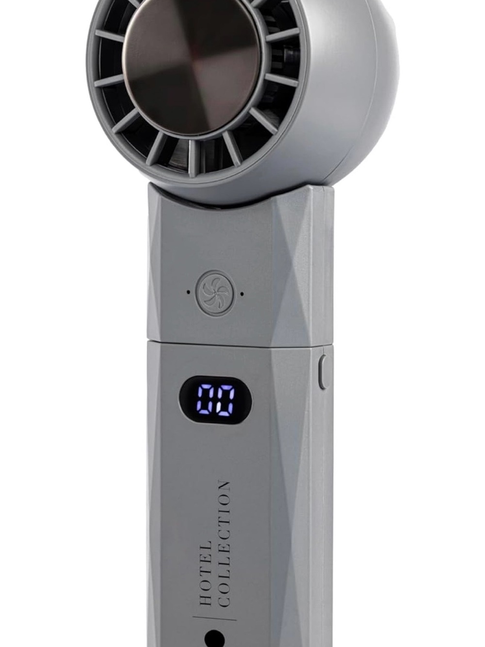 Hotel Collection Portable Handheld Fan w/LED Display 3 colors: gray, pink white